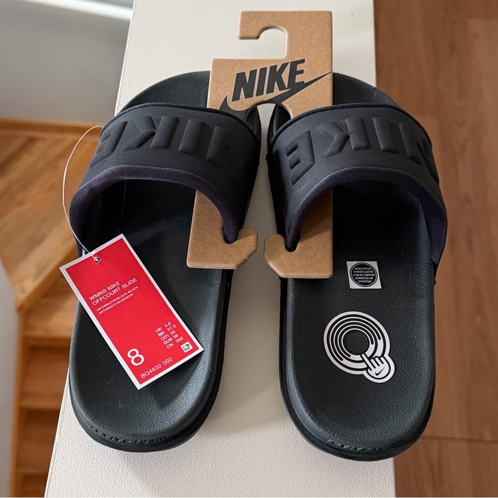 Brand new “Nike “(of court slide)slippers for women.Size-8,color black.🖤 - Picture 10 of 10